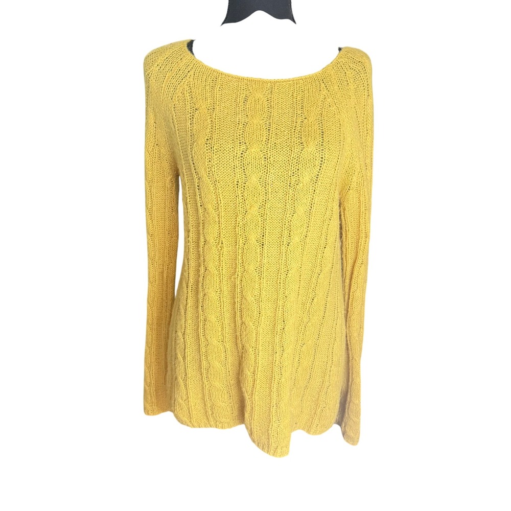 J. Crew Cable Knit Sweater Gold  Long Sleeve Casual Warm Cottagecore
